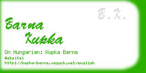 barna kupka business card